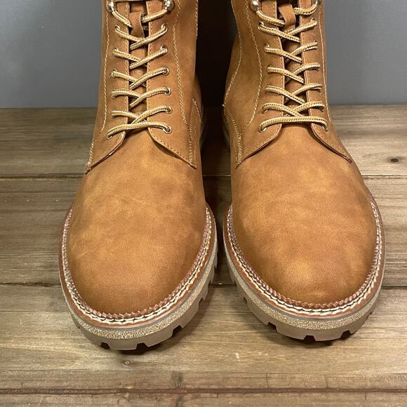 MADDEN Men\'s Combat Boots Size 12 Tan Brown Zip Up Lace Up with Ortholite main image 9
